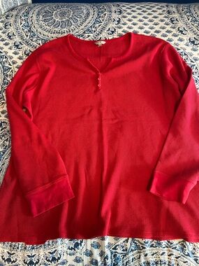 Great Northwest Clothing Company Red Long Sleeve Henley Tee